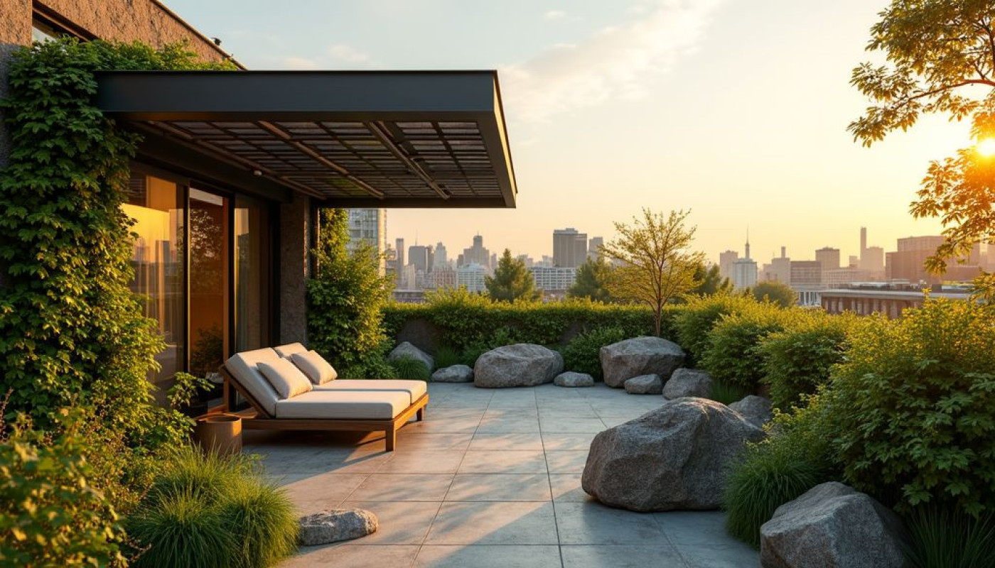 Créer une ambiance zen avec des panneaux solaires et plantes grimpantes